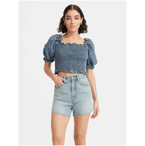 Levi's Blue Ladies Cropped Blouse with Balloon Sleeves Levi's® - Ladies