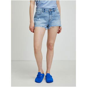 Light Blue Denim Shorts with Tattered Effect ONLY Pacy - Ladies