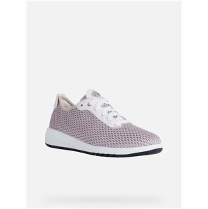 White and Pink Womens Sneakers Geox Aerantis - Women