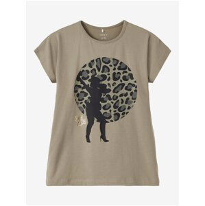 Khaki Girly T-shirt name it Just Dance - Girls