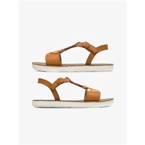 Red-Brown Girls' Leather Sandals Camper - Girls