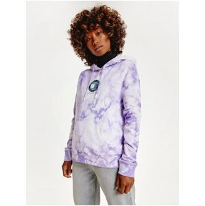 Light Purple Womens Patterned Hoodie Tommy Jeans - Women