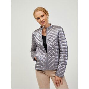 Ladies quilted jacket in silver Guess Vona - Ladies