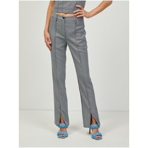Black Ladies Checkered Trousers Guess Audrey - Ladies