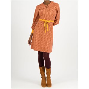 Orange polka dot dress with collar Blutsgeschwister Mademoiselle Dacke - Ladies