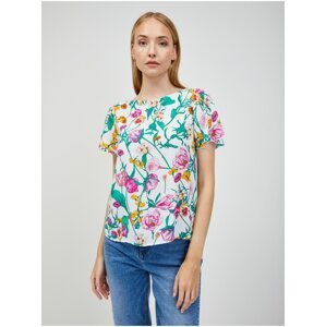 Green-white floral blouse with tie on the back ORSAY - Women