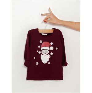 Burgundy girls' T-shirt with Christmas motif CAMAIEU - Girls