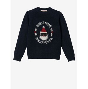 Dark blue girly sweater with Christmas motif CAMAIEU - Girls