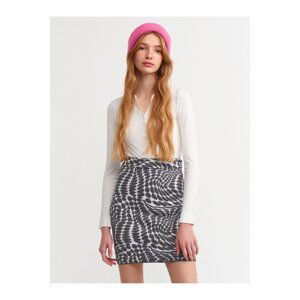 Dilvin 1308 Patterned Short Knitwear Skirt - smoked