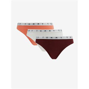 Set of three panties in burgundy, apricot and white Tommy Hilfiger - Women