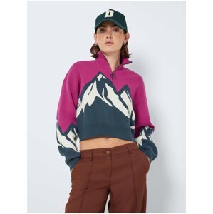 Blue and pink patterned sweater Noisy May Peaks - Women