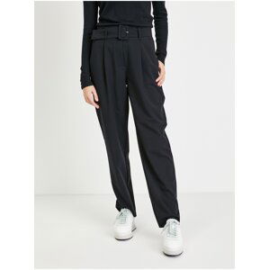 Black trousers with belt VILA Bilyana - Women