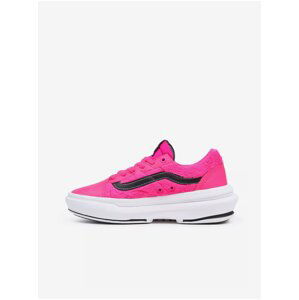 Neon Pink Women's Sneakers with Leather Details VANS - Women