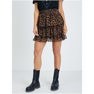 Brown Patterned Ruffle Skirt Guess Nancy - Women