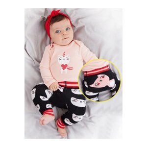 Denokids Cat Baby Girl Body Tights-Pants Set