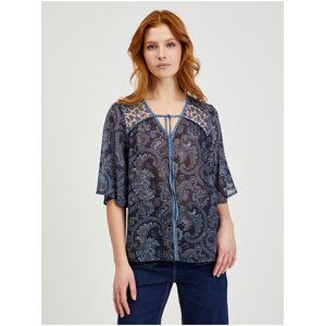 Dark blue Women's Patterned Blouse ORSAY - Women