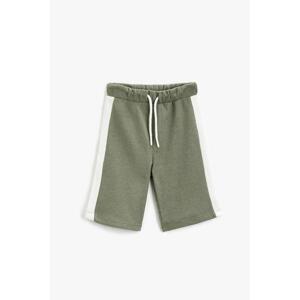 Koton Tie Waist Shorts Contrast Color Textured