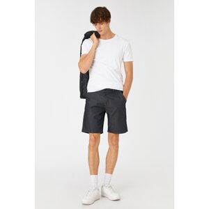 Koton Basic Woven Shorts with Button Detail and Pockets