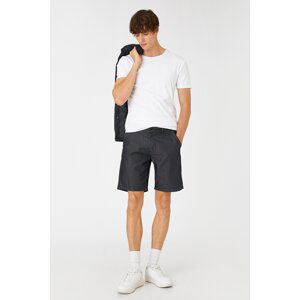 Koton Basic Woven Shorts with Button Detail and Pockets