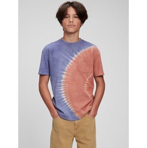 Modré chlapčenské tričko GAP Teen organic batika
