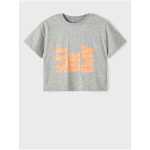 Grey Girly Patterned T-Shirt name it Balone - Girls