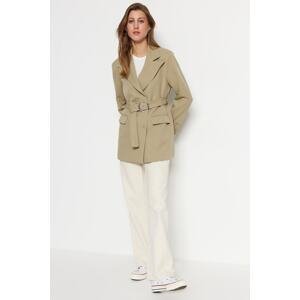 Trendyol Khaki Regular Lined Binding Detailed Woven Blazer Jacket