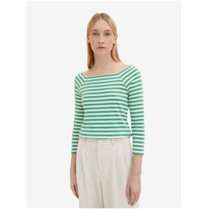 Light Green Women's Striped Long Sleeve T-Shirt Tom Tailor - Women