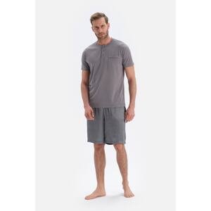 Dagi Gray T-shirt Trousers Shorts Triple Set Groom Pajamas Set