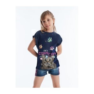 Mushi Cosmicat Girl's T-shirt Denim Shorts Set