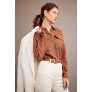 DEFACTO Regular Fit Pocketed Long Sleeve Viscose Shirt