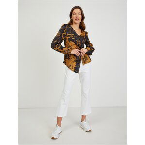 Orsay Brown-Black Ladies Satin Floral Blouse - Women