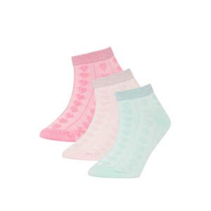 DEFACTO Girl Patterned 3 Pack Short Socks