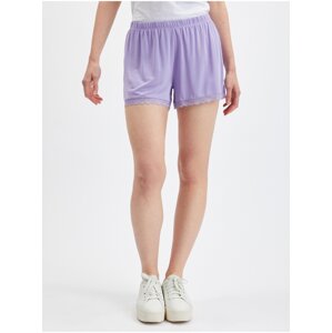 Orsay Light Purple Womens Shorts with Lace - Women