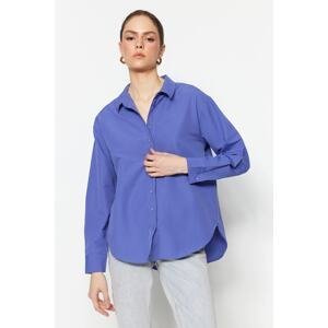 Trendyol Light Purple Loose Fit Cotton Woven Shirt