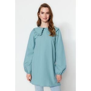 Trendyol Mint Bebe Tunic with a Woven Collar