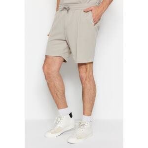 Trendyol Stone Men's Regular Fit Mid-Length Textured Shorts & Bermuda