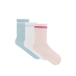 LOS OJOS 3 Pairs Multicolored Cotton Medium Size Retro Socks