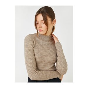 Koton Rebrovaný pletený sveter s vysokým golierom