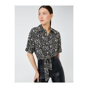 Koton Crop Shirt Tied Front