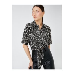 Koton Tie Front Crop Shirt