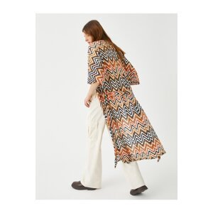Koton Zigzag vzorované dlhé kimono s opaskom