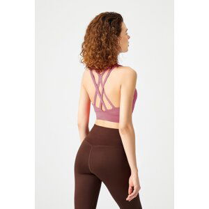 LOS OJOS Dried Rose Support Back Detailed Covered Sports Bra