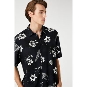 Koton Summer Shirt Floral Short Sleeve Classic Collar