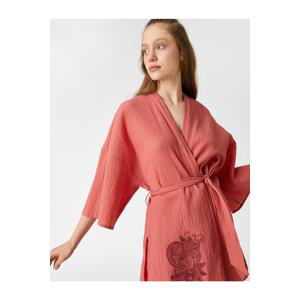 Koton Embroidered Yoga Kimono Sash Detailed