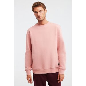 GRIMELANGE Travis Men's Soft Fabric Regular Fit Round Collar Pink Sweatshir