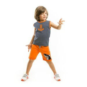 Denokids Orange Capa Boy's T-shirt Shorts Set