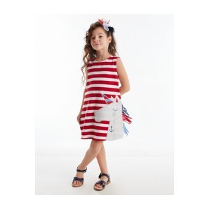 Denokids Red White Striped Unicorn Girls' Dress