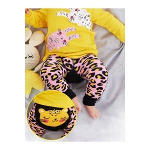 Denokids Leopard Baby Girl Pink Tights-pants