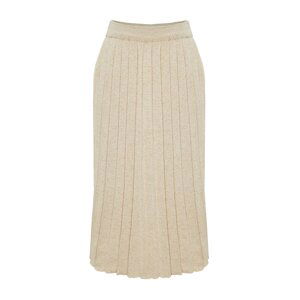 Trendyol Stone Glitter Pleated Knitwear Skirt