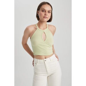 DEFACTO Fitted Crew Neck Ribbed Camisole Tank Top